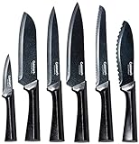 Cuisinart C55-12PMB Advantage - Juego de 12 cuchillos metálicos con protectores de cuchillas, color negro