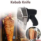 Cortador Eléctrico De Kebab, Cuchillo De Kebab Profesional con Dos Cuchillas Puede Ajustar el Grosor 80W Cuchillo...