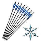 SHARROW 12 Piezas Flechas de Ballesta 20 Pulgadas 22 Pulgadas Flechas de Carbono Flechas para Ballesta con Punta de...