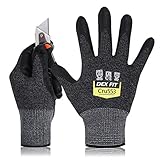 DEX FIT Guantes Anticortes de Nivel 5 Cru553, Ajuste Cómodo Elástico 3D, Buen Agarre, Recubrimiento de Espuma Duradero...