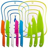 Juego de cuchillos de cocina de 10 paquetes, cuchillos de cocina YuCool con tablas de cortar para niños y adultos...