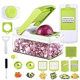 Mandolina de Verduras, 7 en 1 Multiusos Mandolina Slicer de Cocina Ralladores y Cortadores Manuales,Cortador de Patatas...