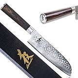 KIROSAKU Cuchillo Japonés Santoku 18 cm – Cuchillo de Cocina – Cuchillo Santoku Extremadamente Afilado – Cuchillo...