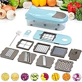 Yoyika Mandolina de Cocina Cortador de Verduras Multifuncional, 8 Piezas Intercambiable Cortadora de Verduras y Frutas,...