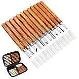 MAIKEHIGH 14Pcs Kit de herramientas de talla de madera - Cinceles de talla profesional Cuchillo Mango para esculturas de...