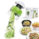 Cortador de Verdura, 4 en 1 Rallador de Verduras Calabacin Pasta Espiralizador Vegetal Veggetti Slicer Pepino,...