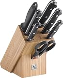 ZWILLING Bloque de cuchillos, 8 piezas, Bloque de bambú, Cuchillo y tijeras de acero inoxidable especial / mango de...