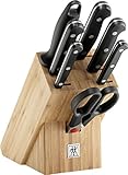 ZWILLING Bloque de cuchillos, 8 piezas, Bloque de bambú, Cuchillos y tijeras de acero inoxidable especial/mango de...