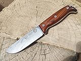 CDS-Survival Cuchillo BS9 para bushcraft Supervivencia Campo Monte Caza y Pesca, Hoja de 13,5 cm, Funda de Piel, Hecho...