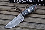 Perkin Knives Cuchillo de bushcraft Cuchillo de Caza pequeño Cuchillo de Damasco