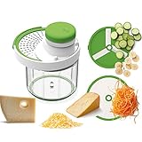 Aubecq Tools mandolina rotativa Frutas Verduras Queso con Recipiente de