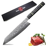 SCAYK Japonés Damasco Cuchillo Hecho a Mano Chef Cuchillo VG10 Japonés Damasco Kiritsuke Knifes Knifes Glow Mango...