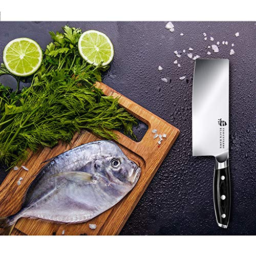 TUO Cuchillo de Carnicero Cuchillo de Chef Chino 18cm Cuchillo Carne Cuchillo de Cocina Alemán de Acero Inoxidable Asa...