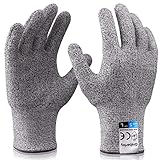 Grebarley Guantes Anticorte,Guantes de Cocina Seguridad Nivel 5 Protección,Guantes Resistentes a Cortes para...