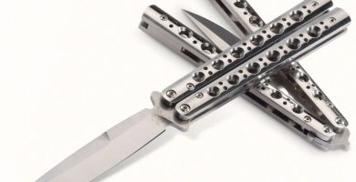 cuchillo mariposa acero doble filo
