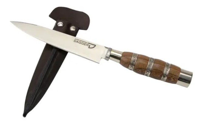 Cuchillo Dagger con Mango de Madera y Alpaca