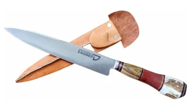 Cuchillo Dagger con mango de madera y hueso